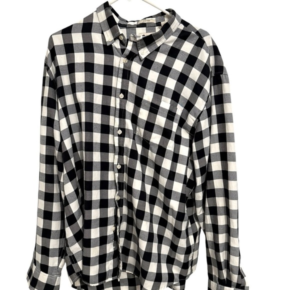 Haggar XXL Fitted Black White Buffalo Plaid Long Sleeve Button Down Shirt - Picture 1 of 3